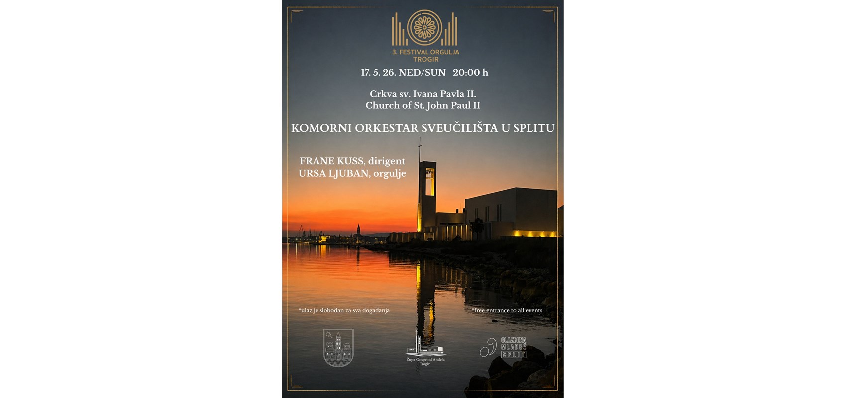  Nastup Komornog orkestra Sveučilišta u Splitu na otvaranju 3. festivala orgulja u Trogiru